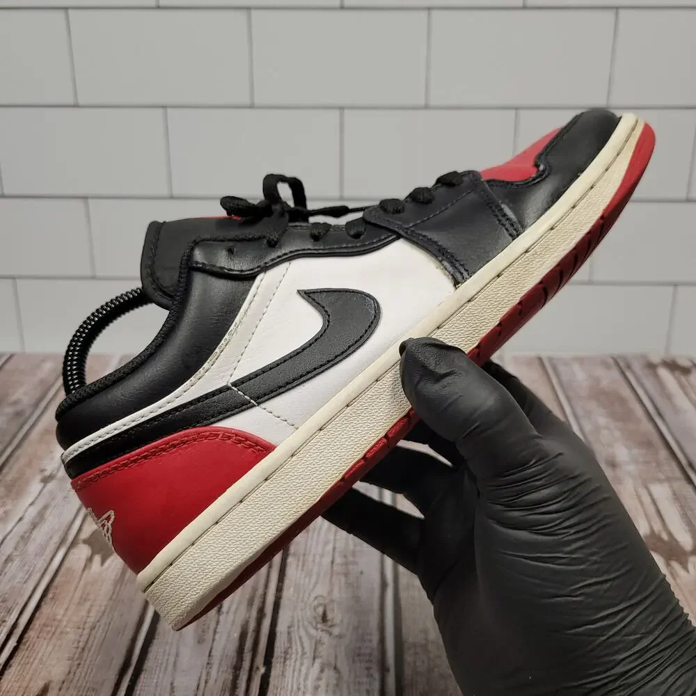 Air Jordan 1 Low Black Toe Gym Red White Men's Size 8.5 553558-161 Shoes